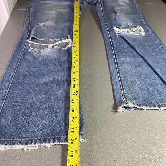 ABERCROMBIE & FITCH Jeans Low Rise Bootcut Flare Distressed Emma Women 8 8S Blue - Picture 5 of 9